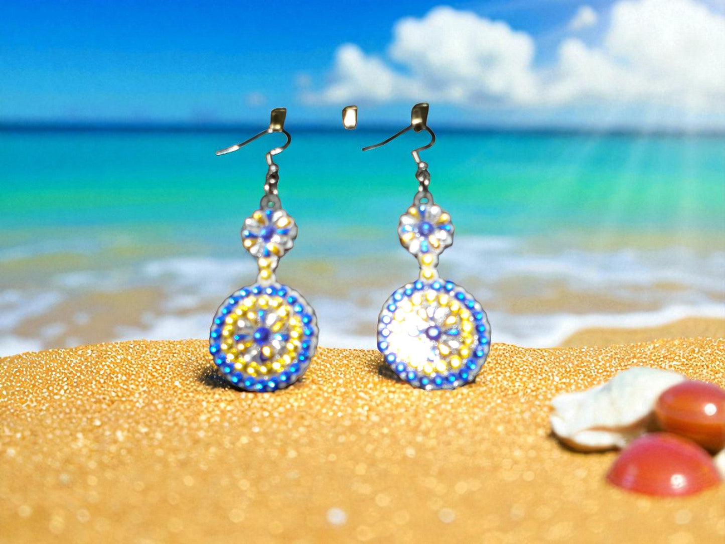 Blue & Gold Earrings