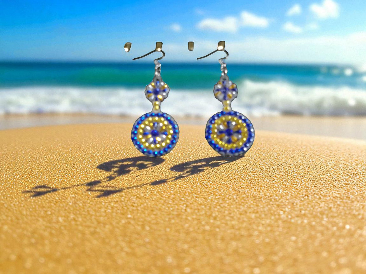 Blue & Gold Earrings