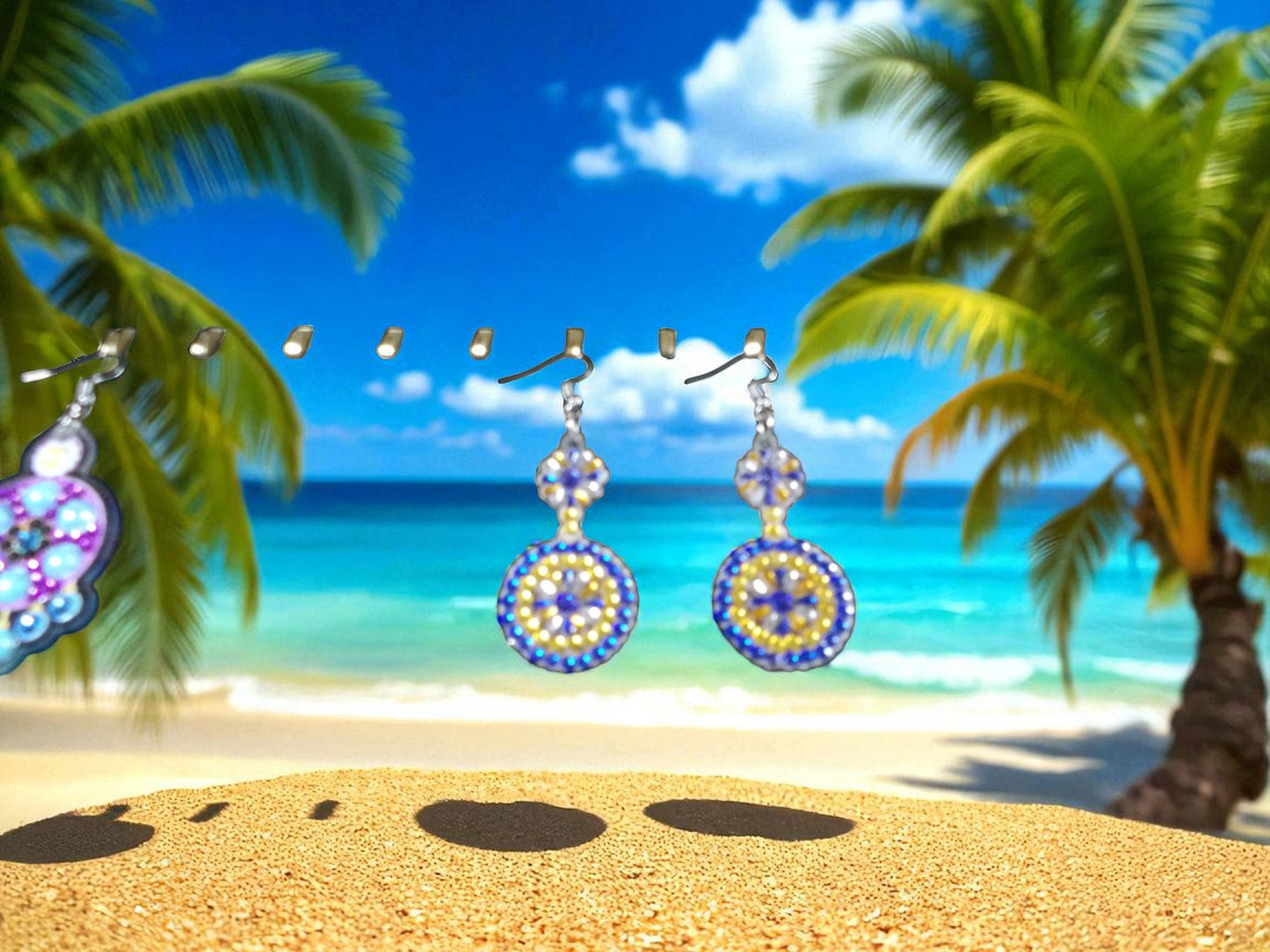 Blue & Gold Earrings