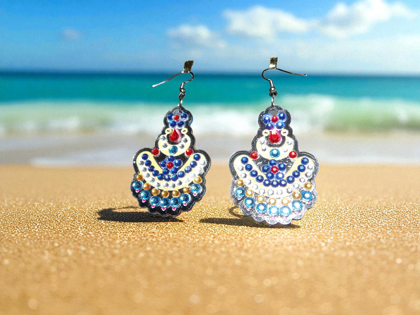 Blue & Yellow Earrings