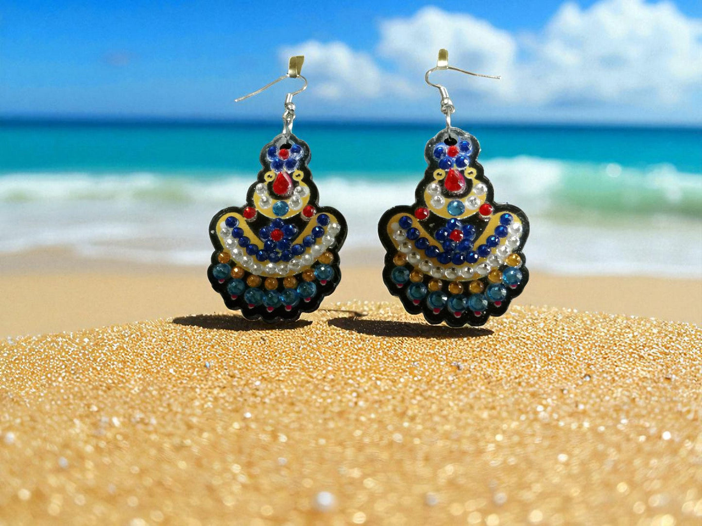 Blue & Yellow Earrings