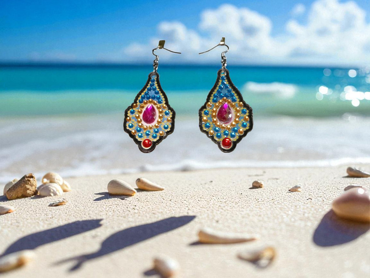 Purple Gem Colorful Earrings
