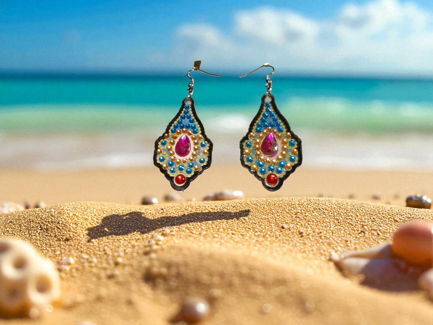 Purple Gem Colorful Earrings