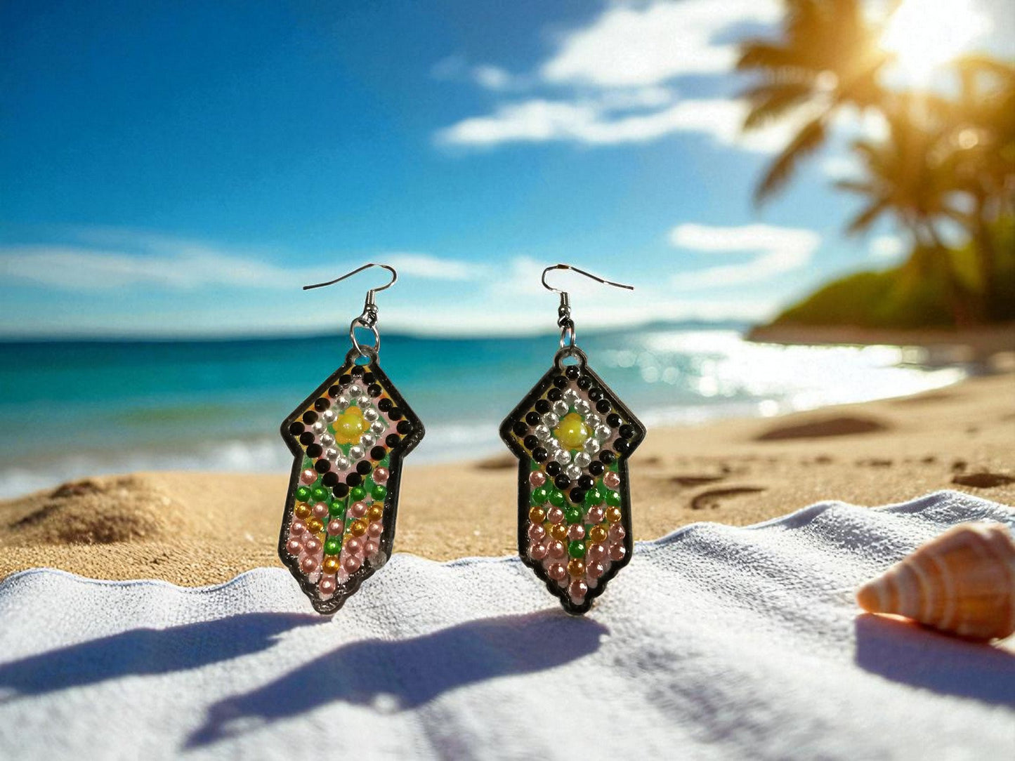 Pink & Black Earrings