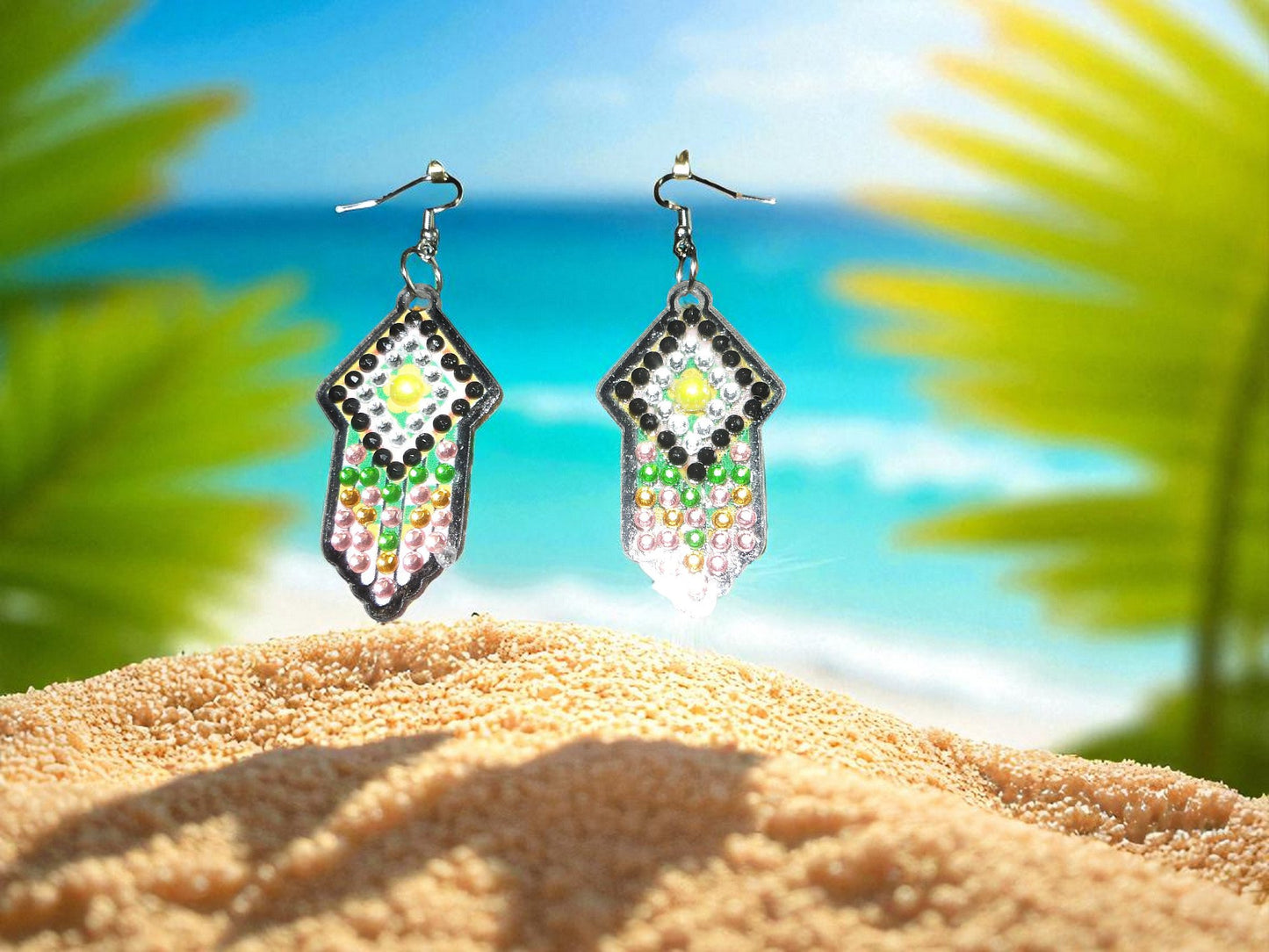Pink & Black Earrings