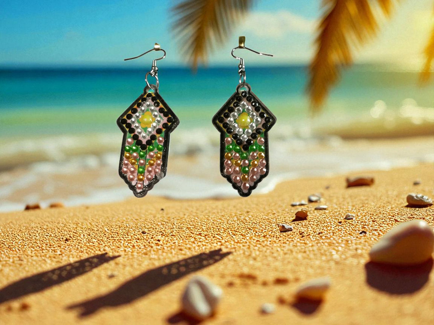 Pink & Black Earrings