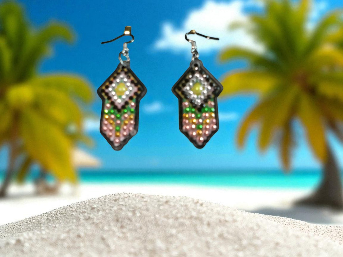 Pink & Black Earrings