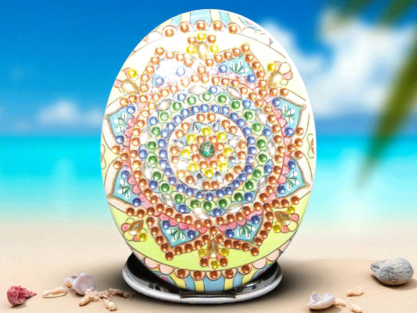 Golden Oblong Pocket Mirror
