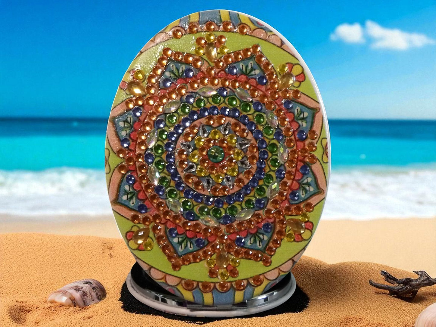 Golden Oblong Pocket Mirror
