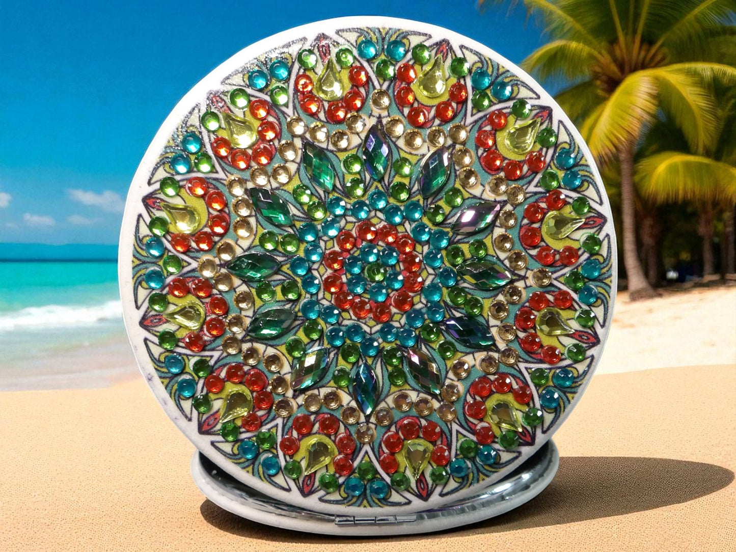 Red & Green Round Pocket Mirror