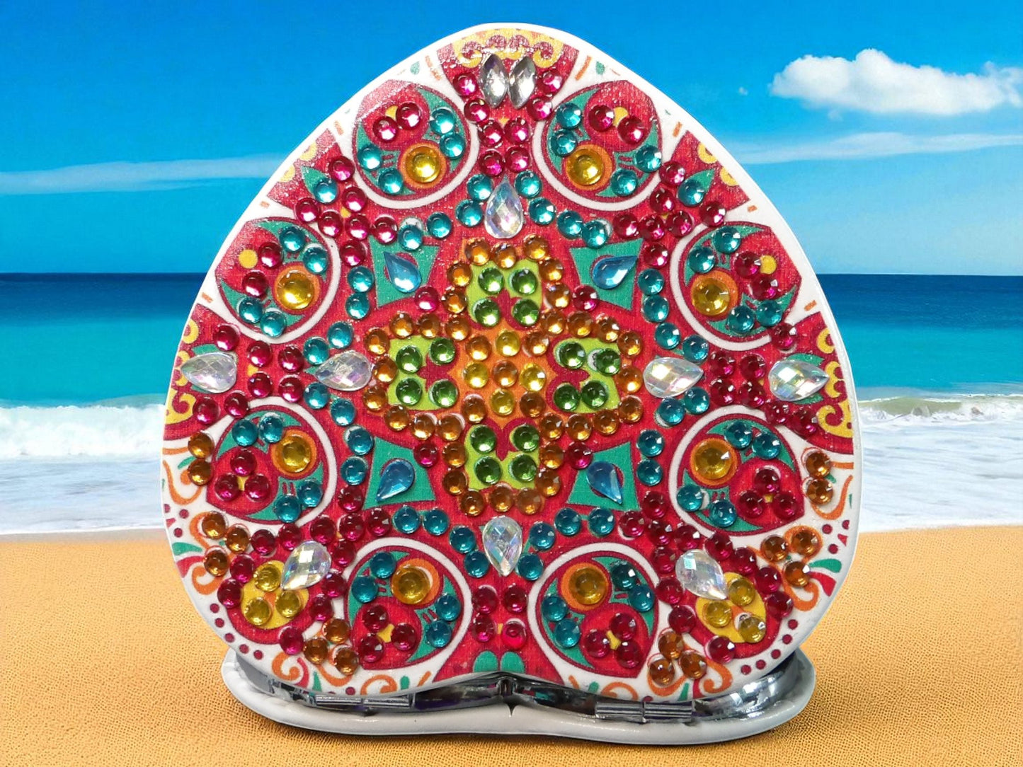 Red Heart Shape Pocket Mirror