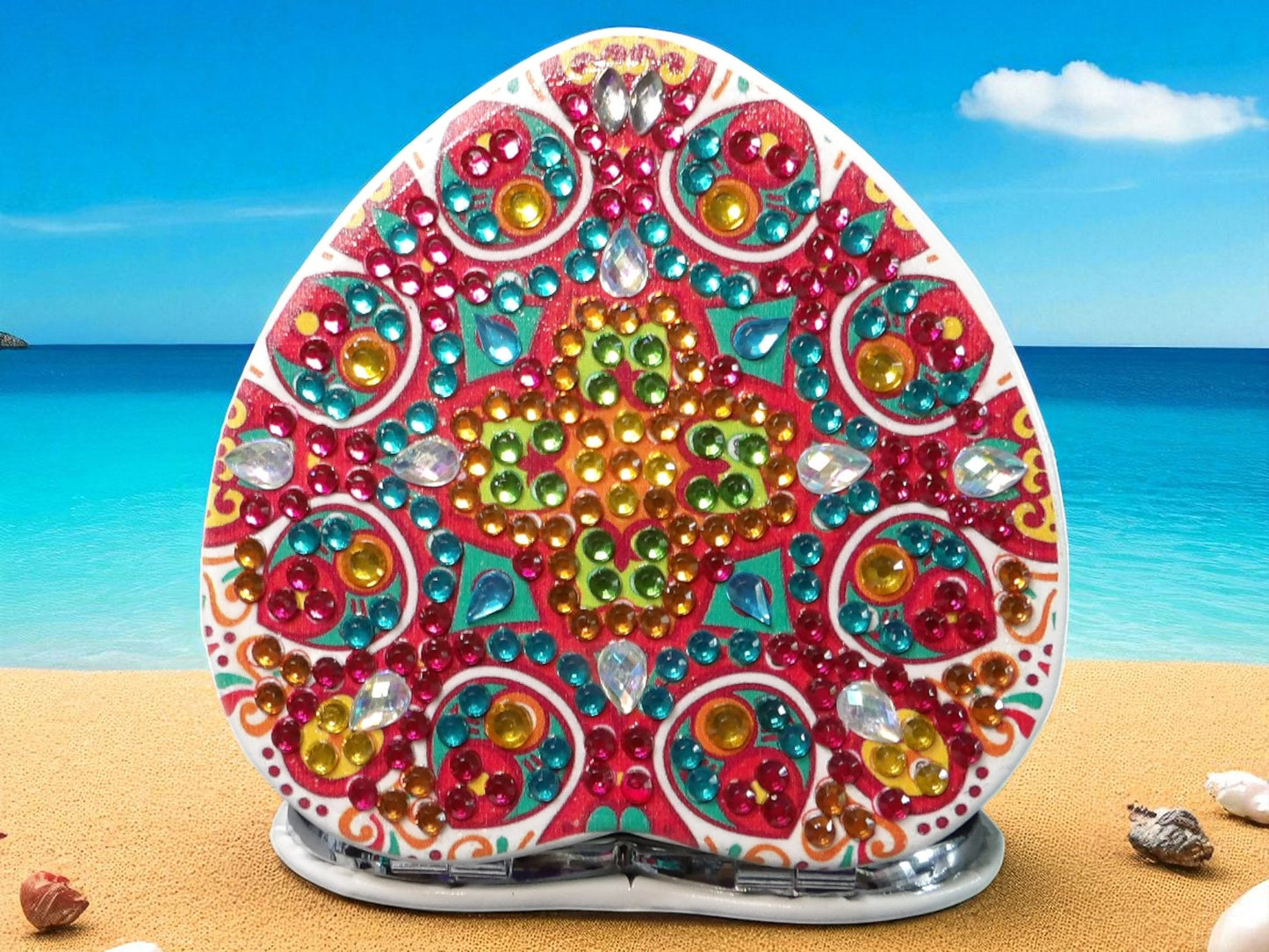 Red Heart Shape Pocket Mirror