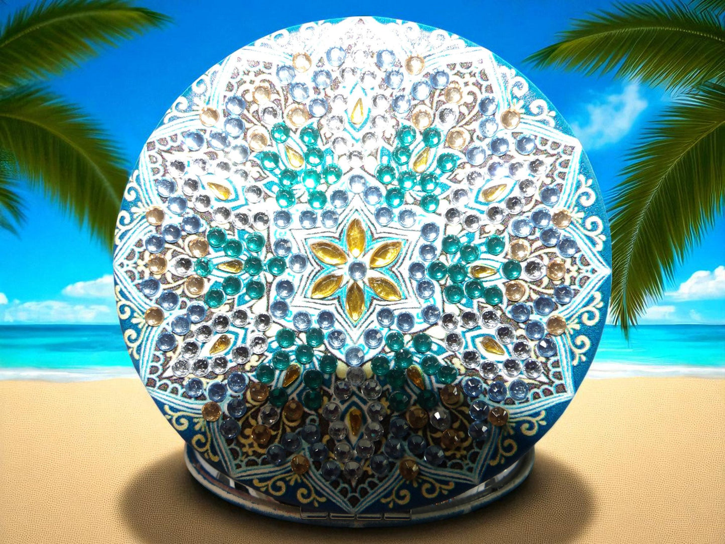 Blue Round Pocket Mirror