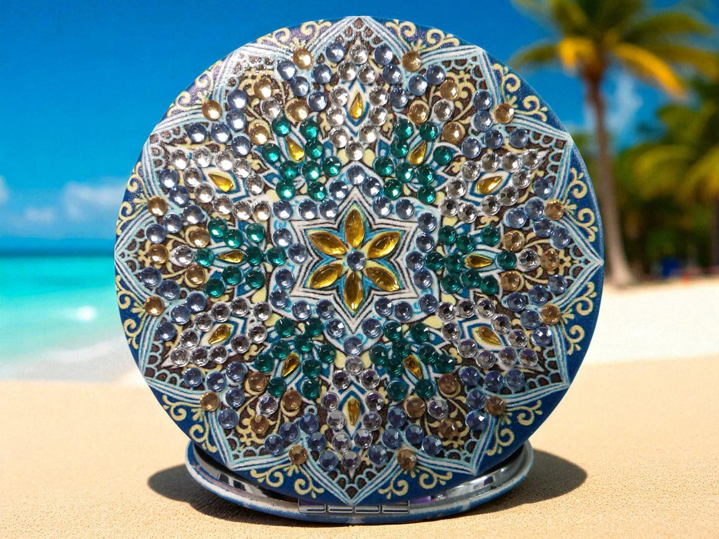 Blue Round Pocket Mirror