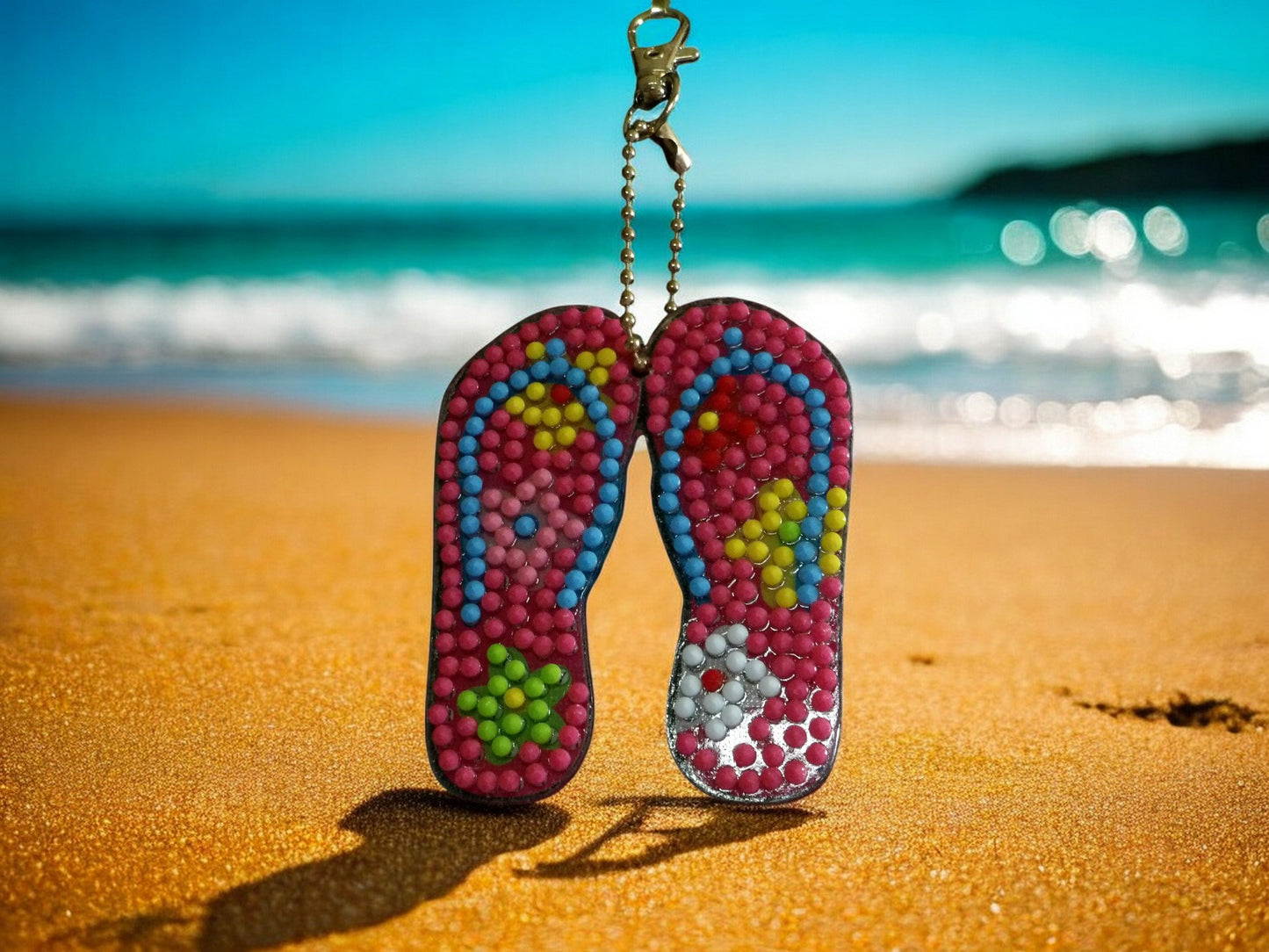 Pink Beach Sandals Keychain