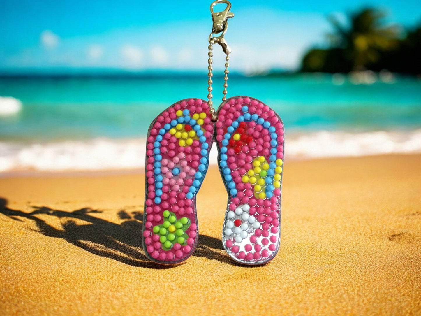 Pink Beach Sandals Keychain