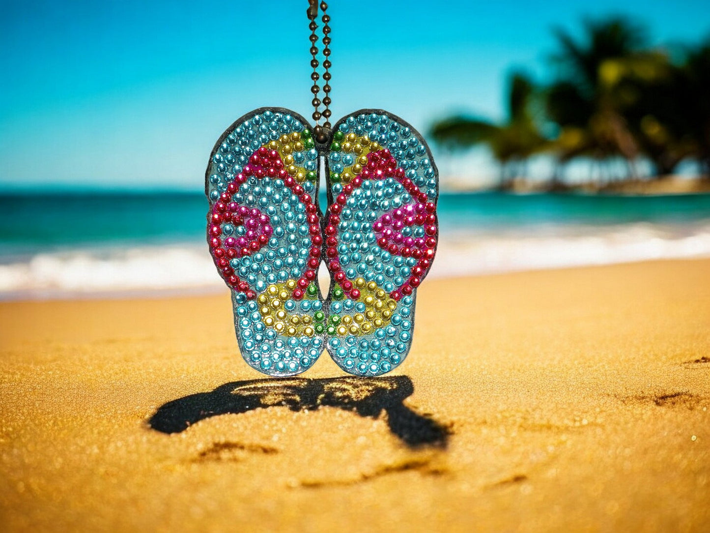Blue Beach Sandals Keychain