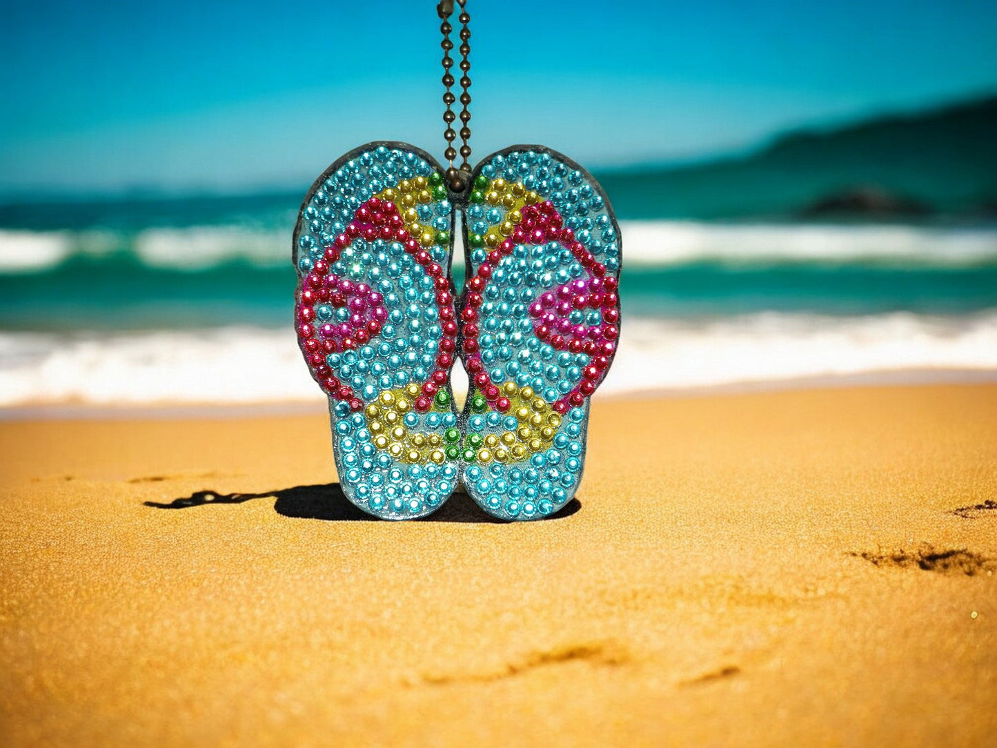 Blue Beach Sandals Keychain