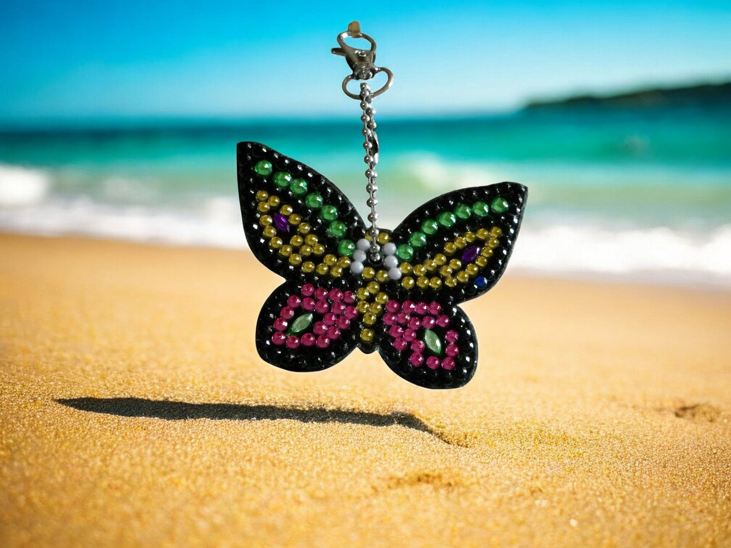 Black Muti-Colored Butterfly Keychain