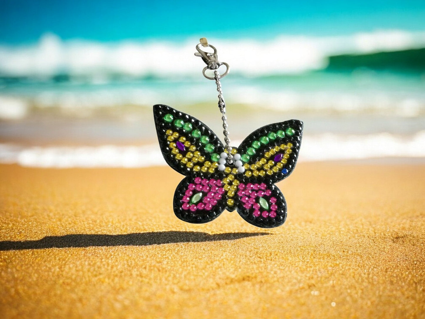 Black Muti-Colored Butterfly Keychain