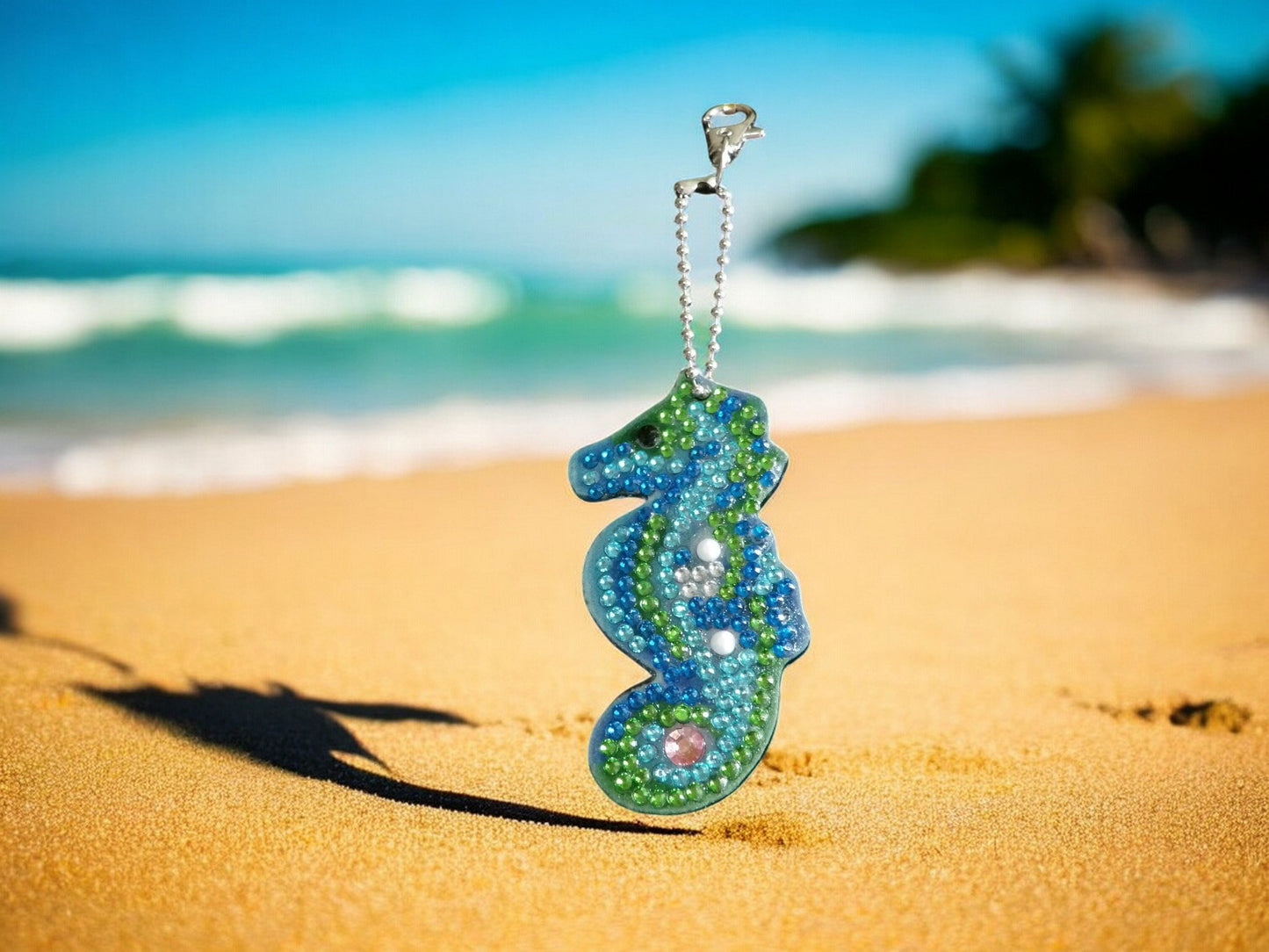 Green & Blue Seahorse Keychain
