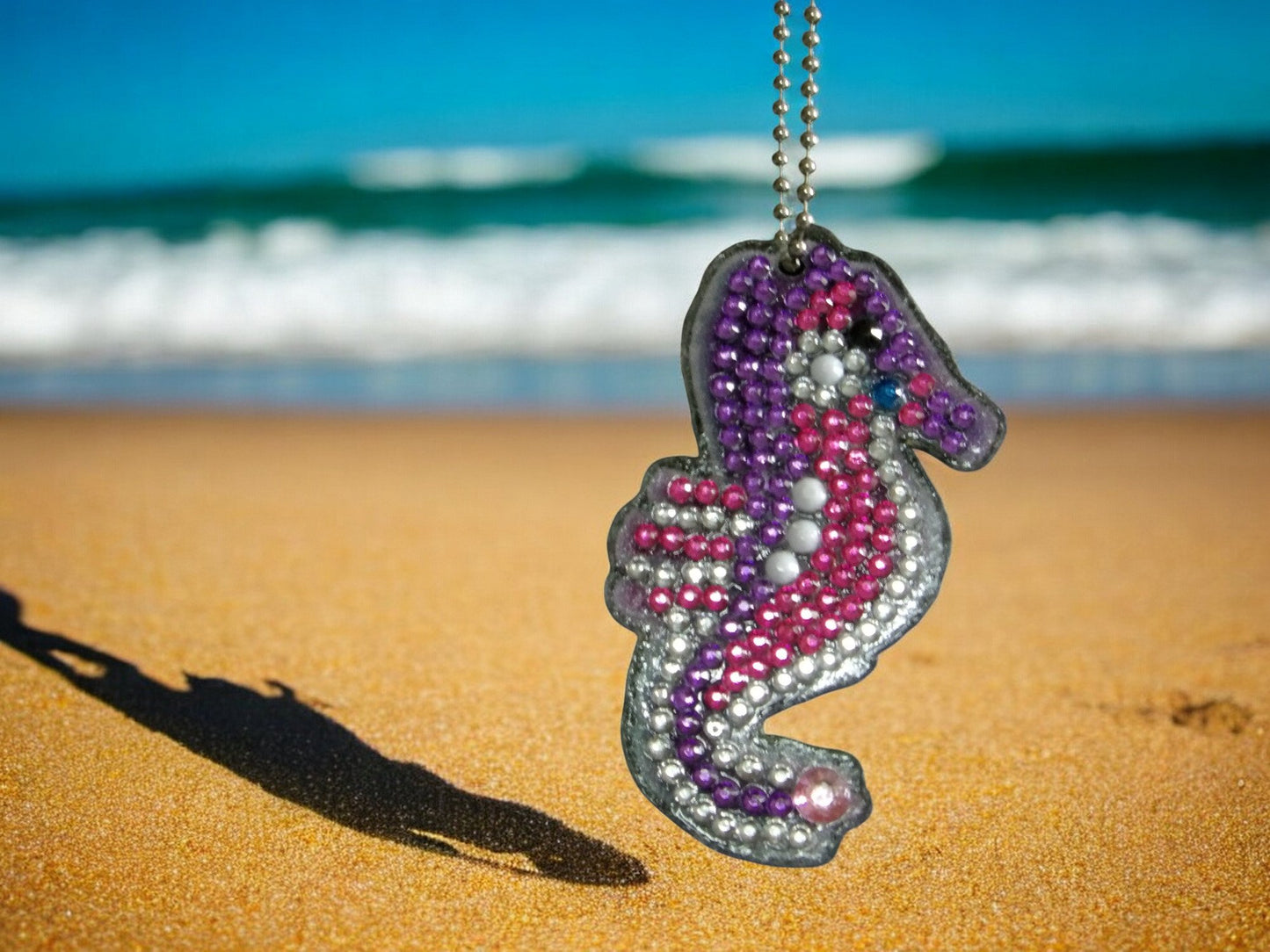 Purple & Pink Seahorse Keychain