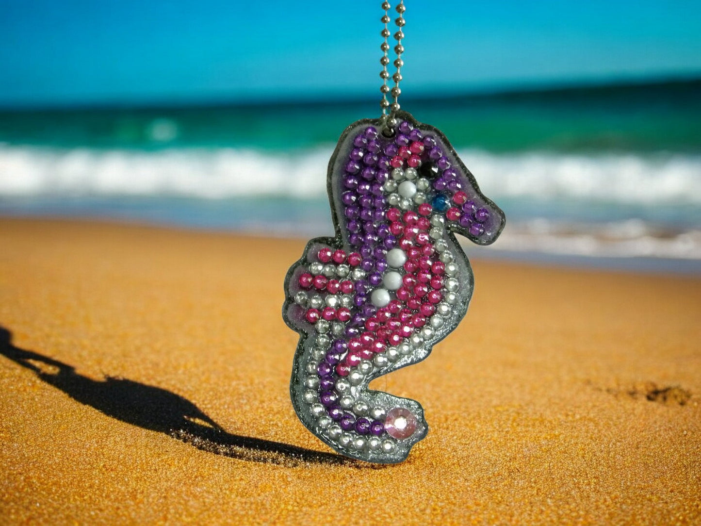 Purple & Pink Seahorse Keychain