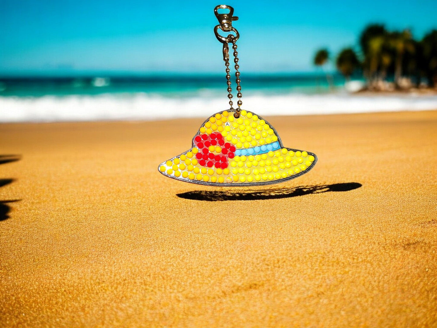 Yellow Beach Hat Keychain
