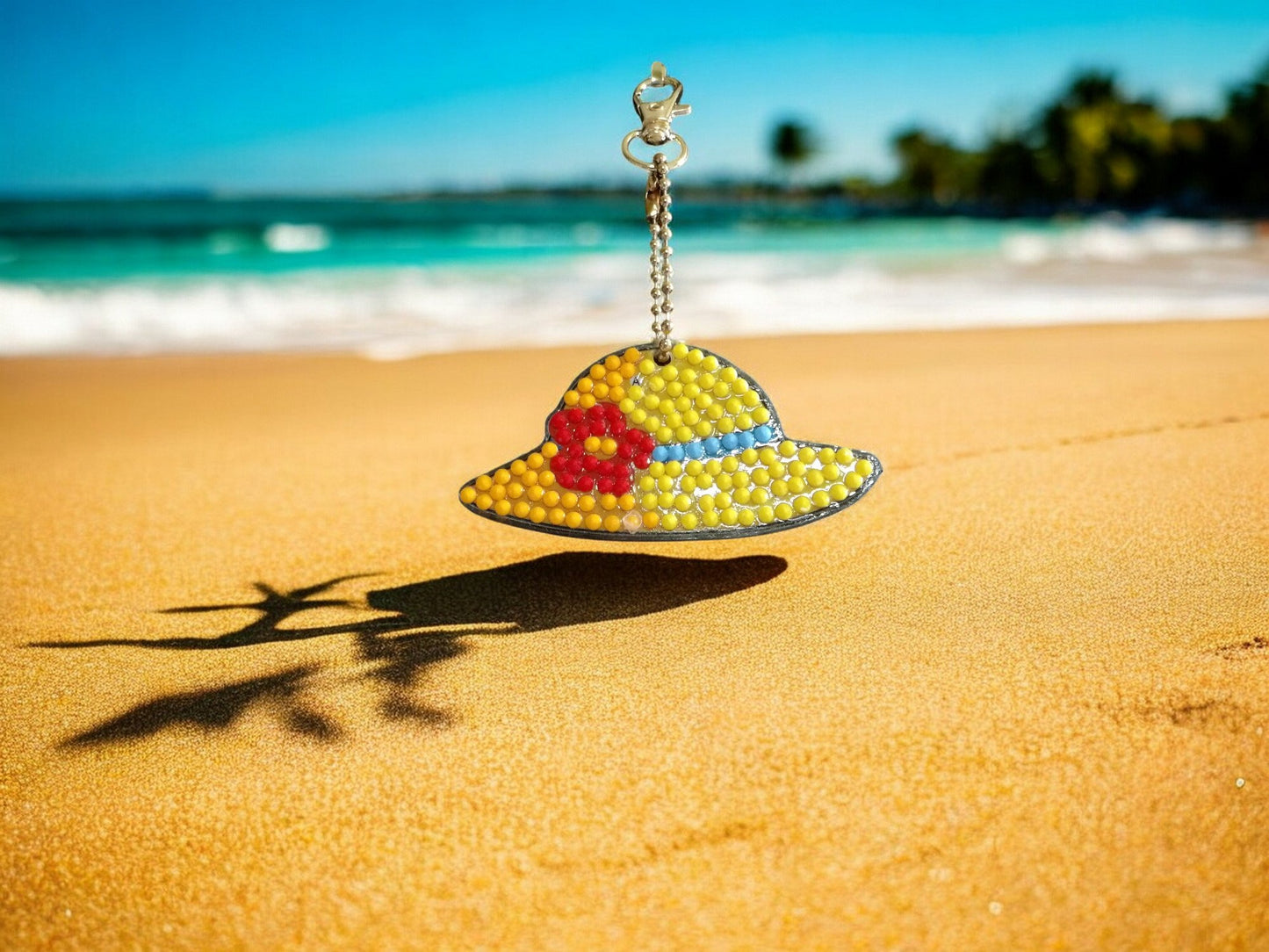 Yellow Beach Hat Keychain