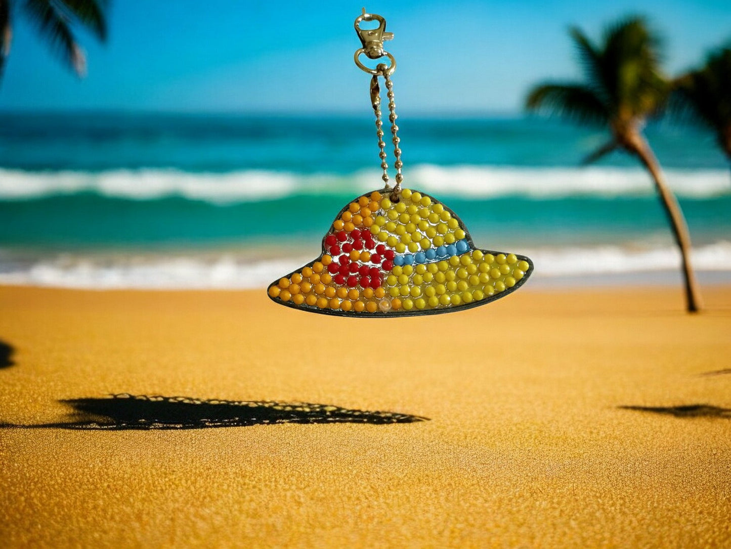 Yellow Beach Hat Keychain