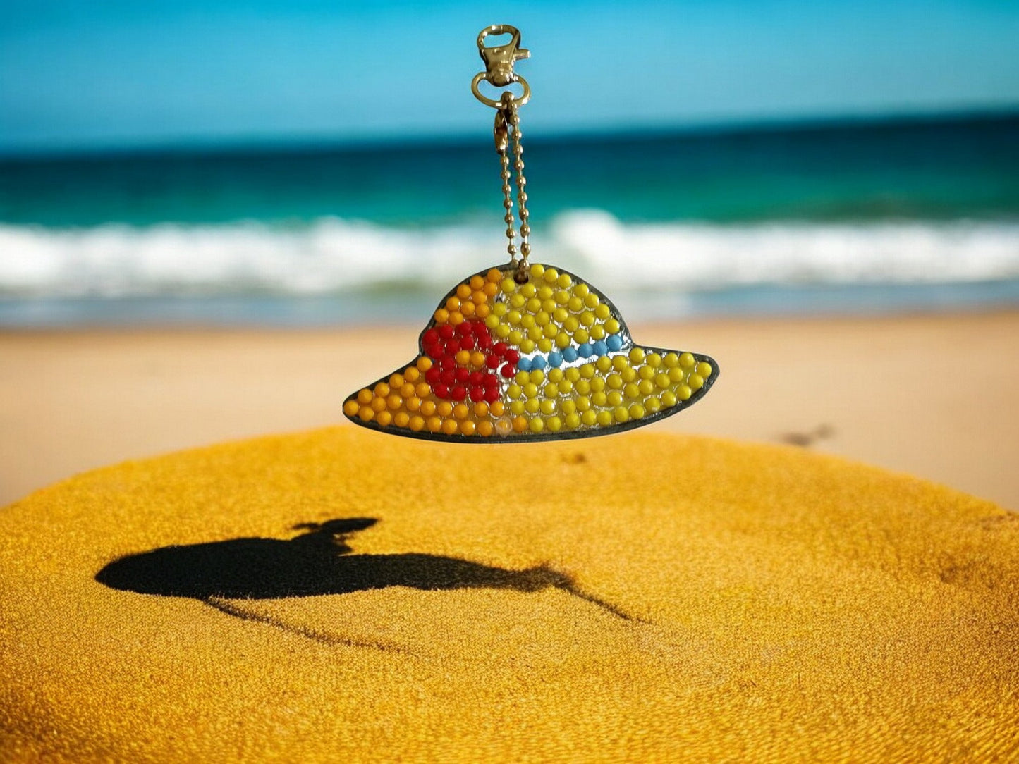 Yellow Beach Hat Keychain