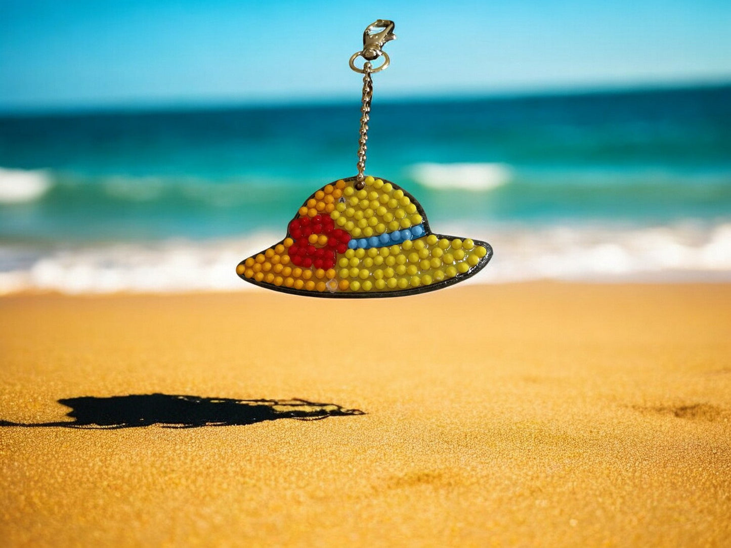 Yellow Beach Hat Keychain