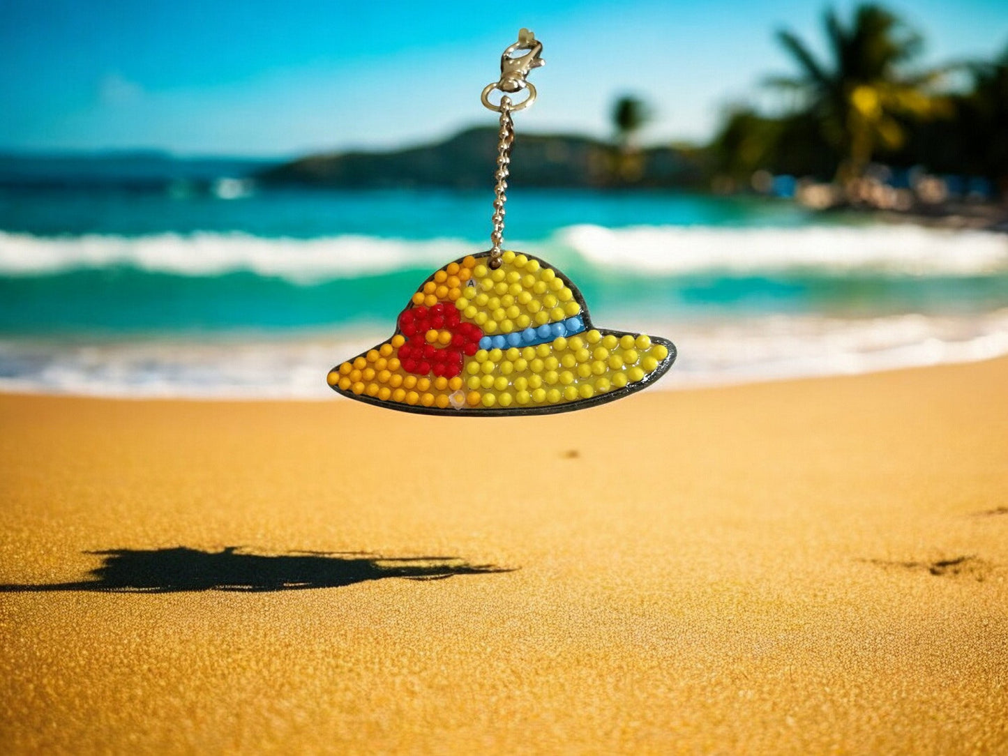Yellow Beach Hat Keychain