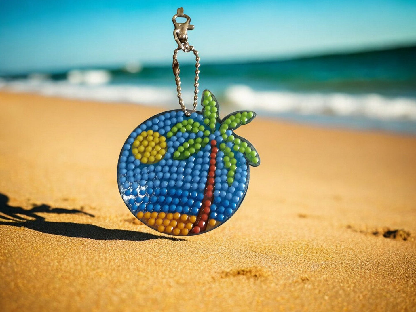 Palm Tree Beach Ball Keychain