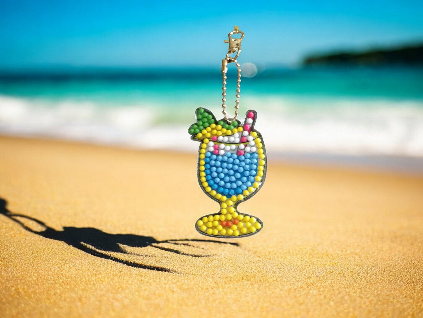 Summer Beach Drink Keychain