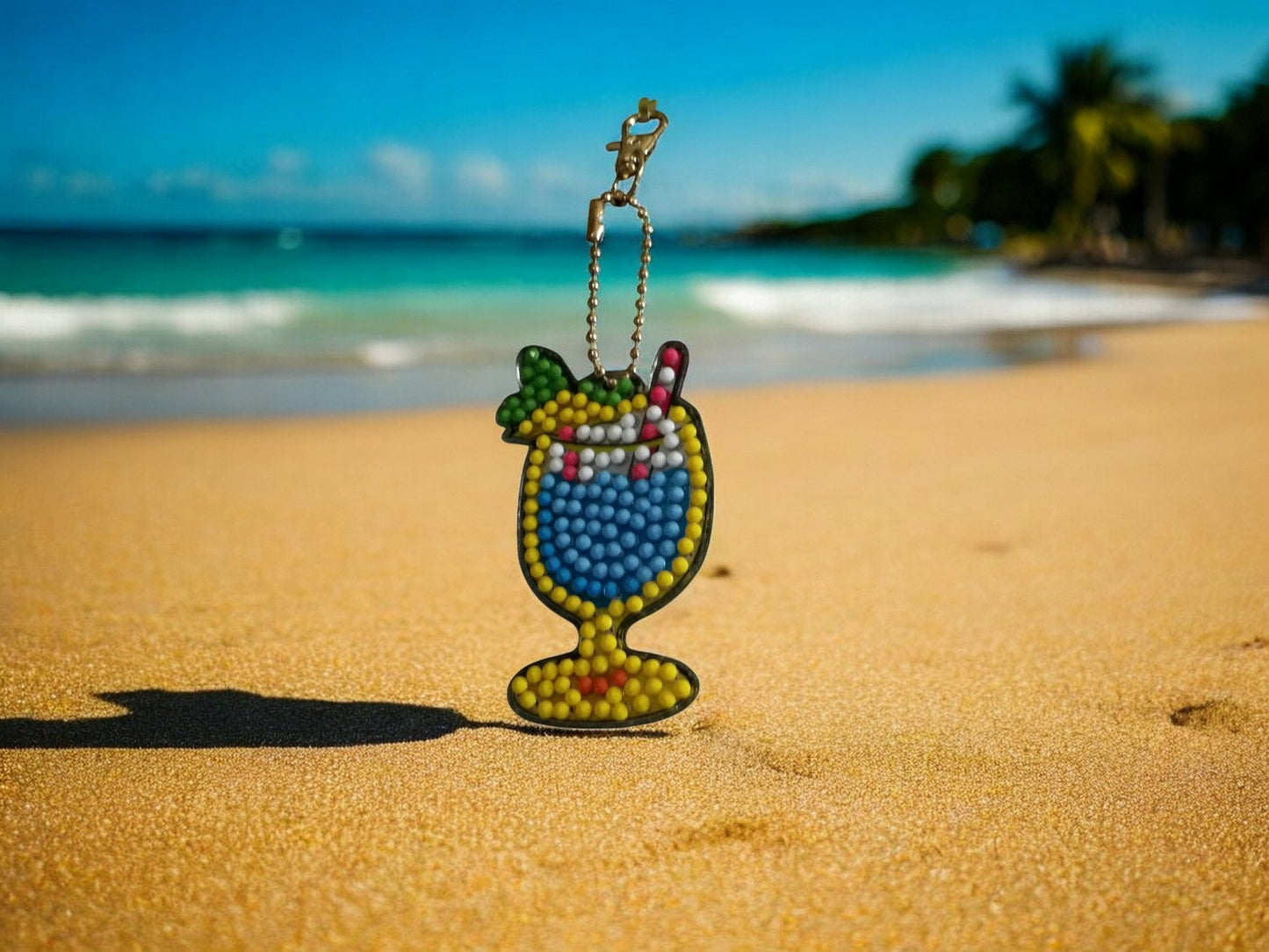 Summer Beach Drink Keychain