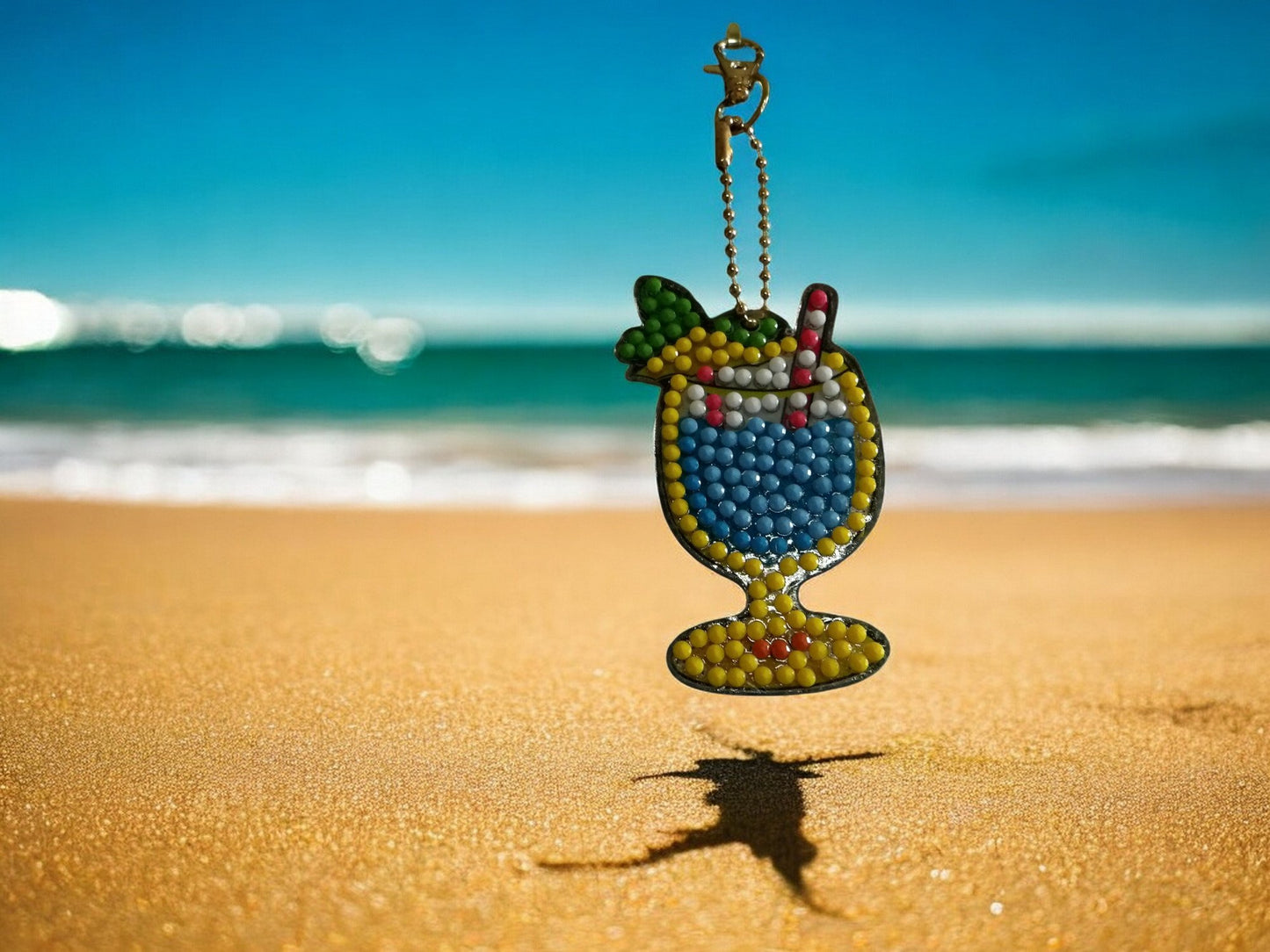Summer Beach Drink Keychain