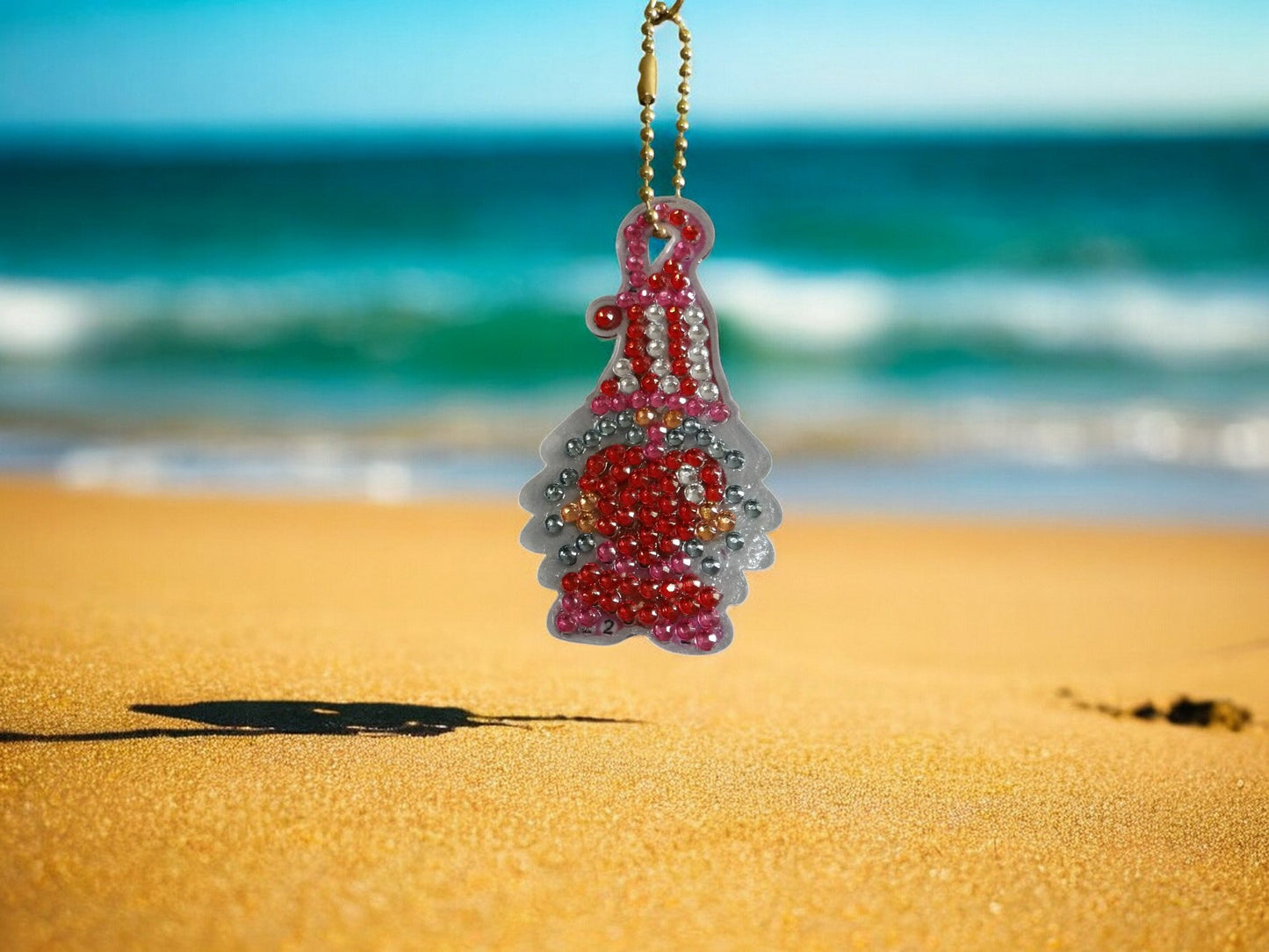 Pink & Red Gnome Keychain