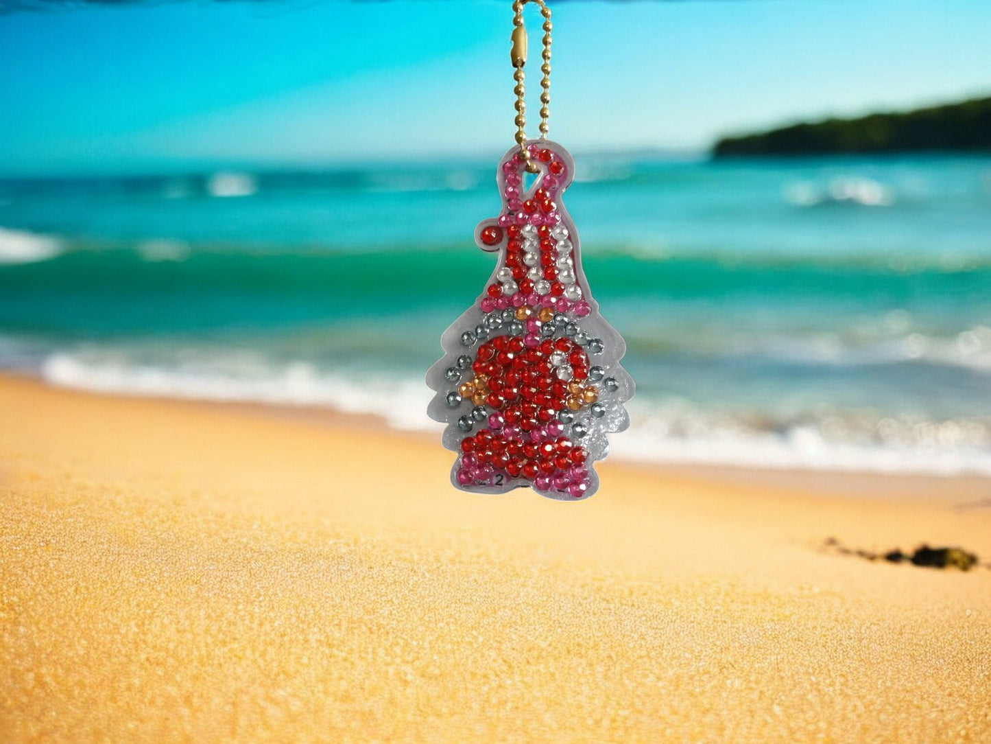 Pink & Red Gnome Keychain