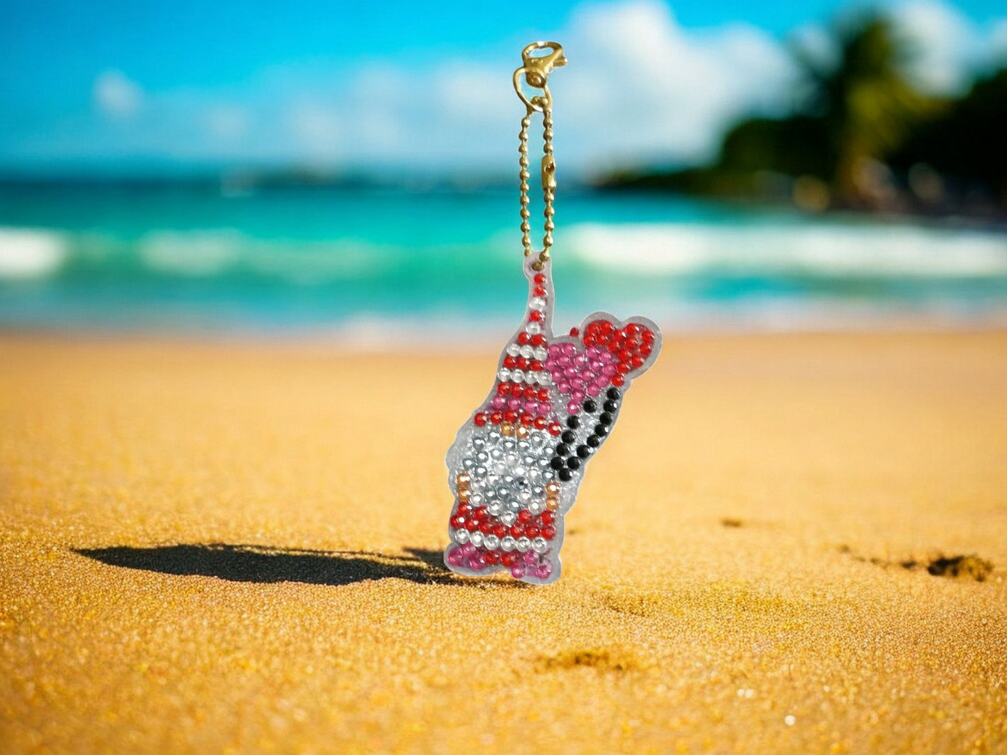 Gnome w/Heart Balloons Keychain