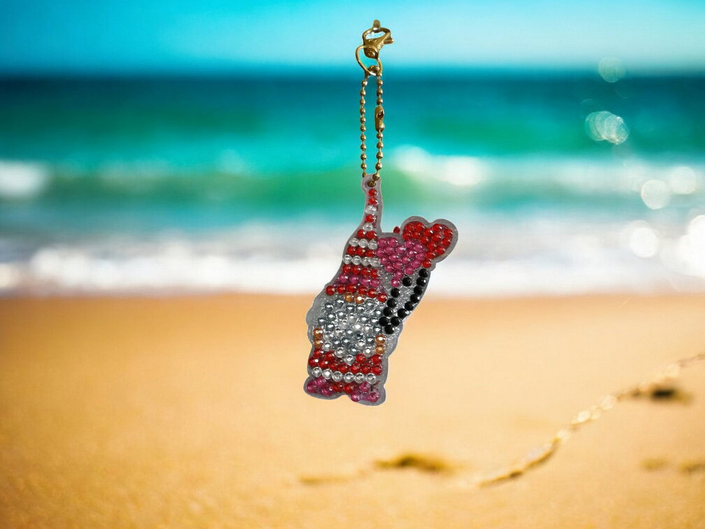 Gnome w/Heart Balloons Keychain