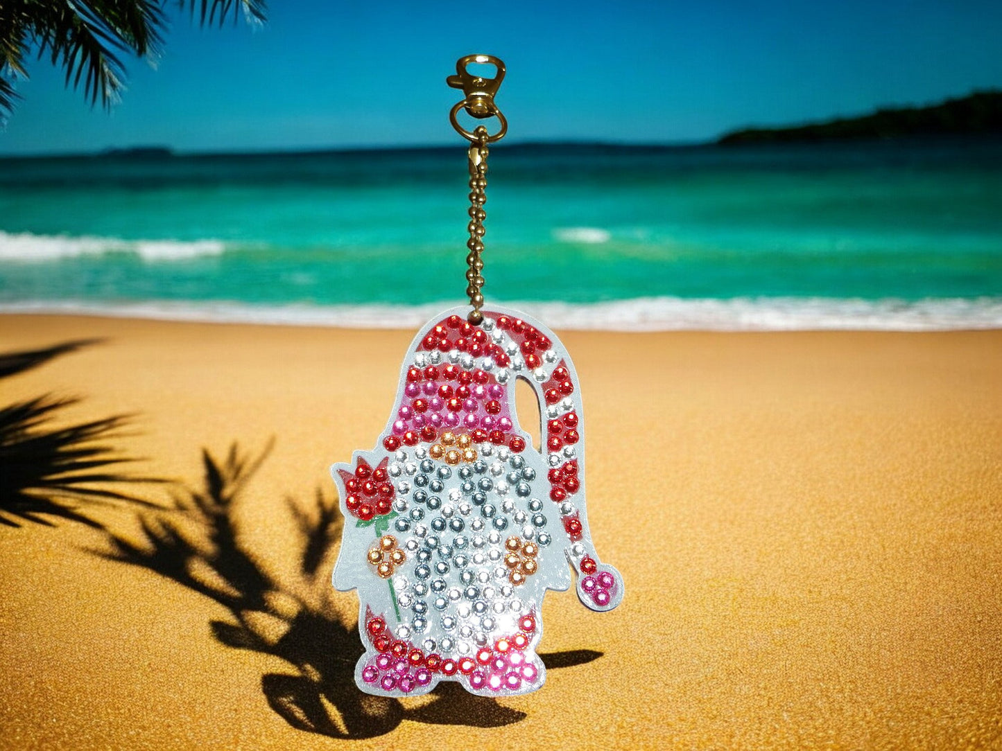 Santa Gnome Keychain