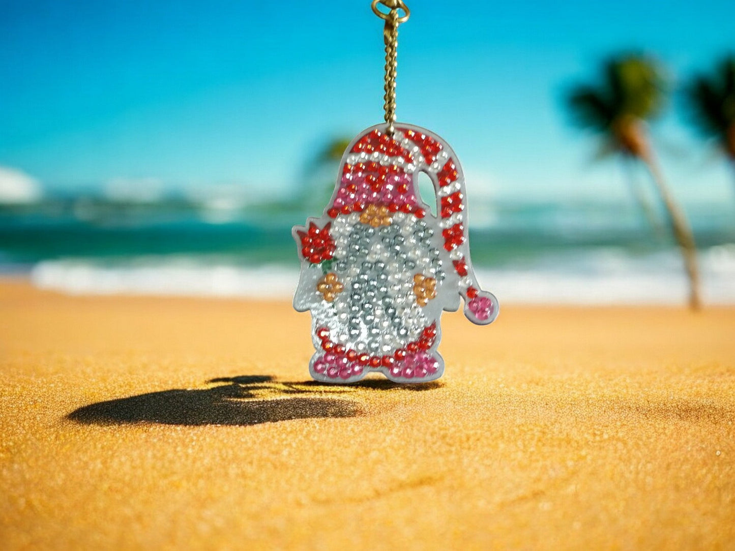 Santa Gnome Keychain