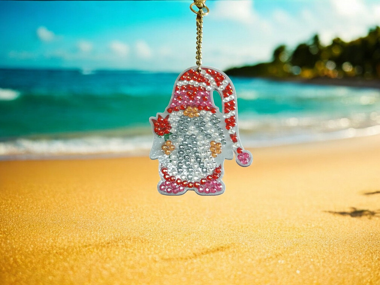 Santa Gnome Keychain
