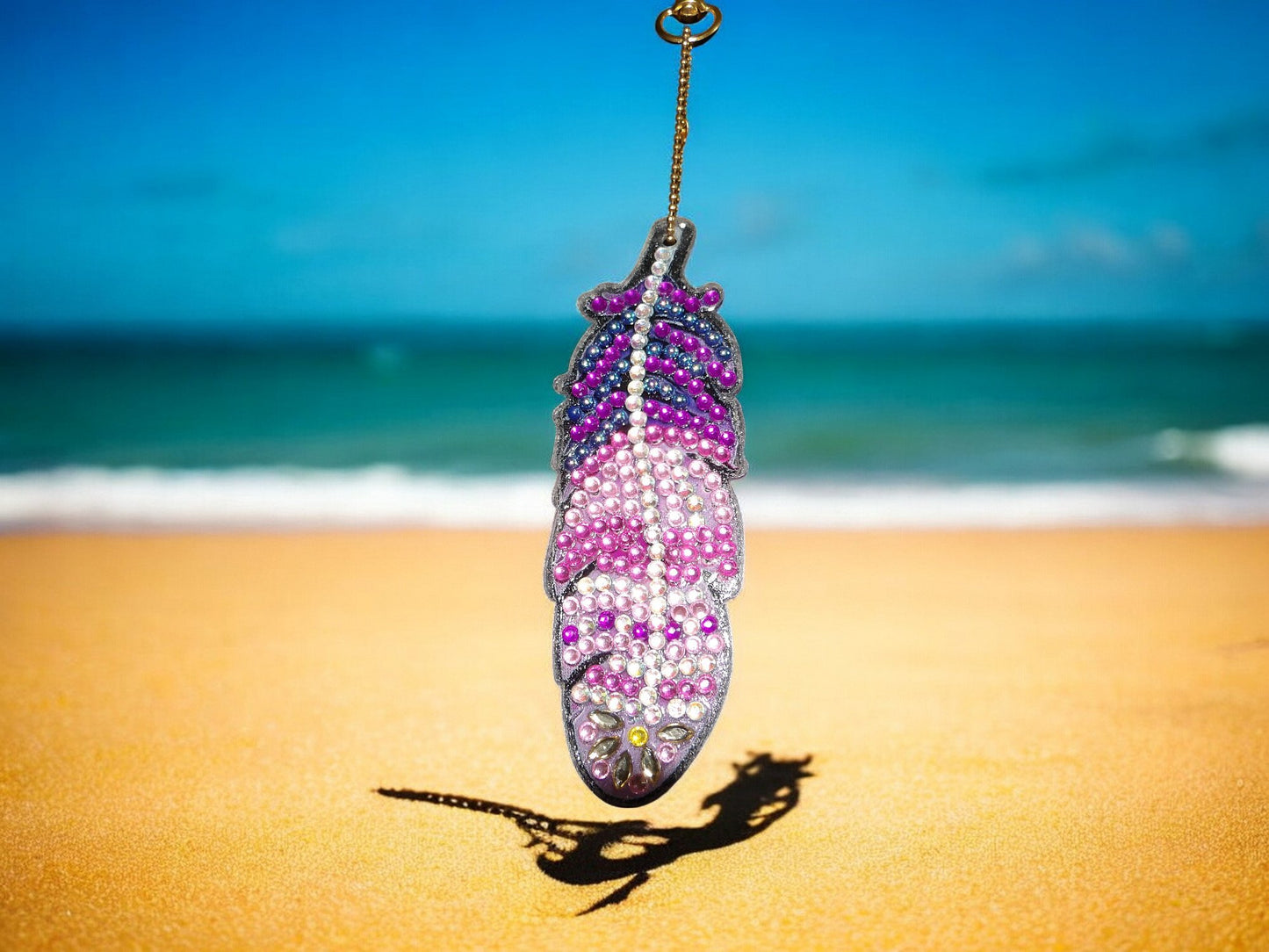 Pink & Purple Feather Keychain