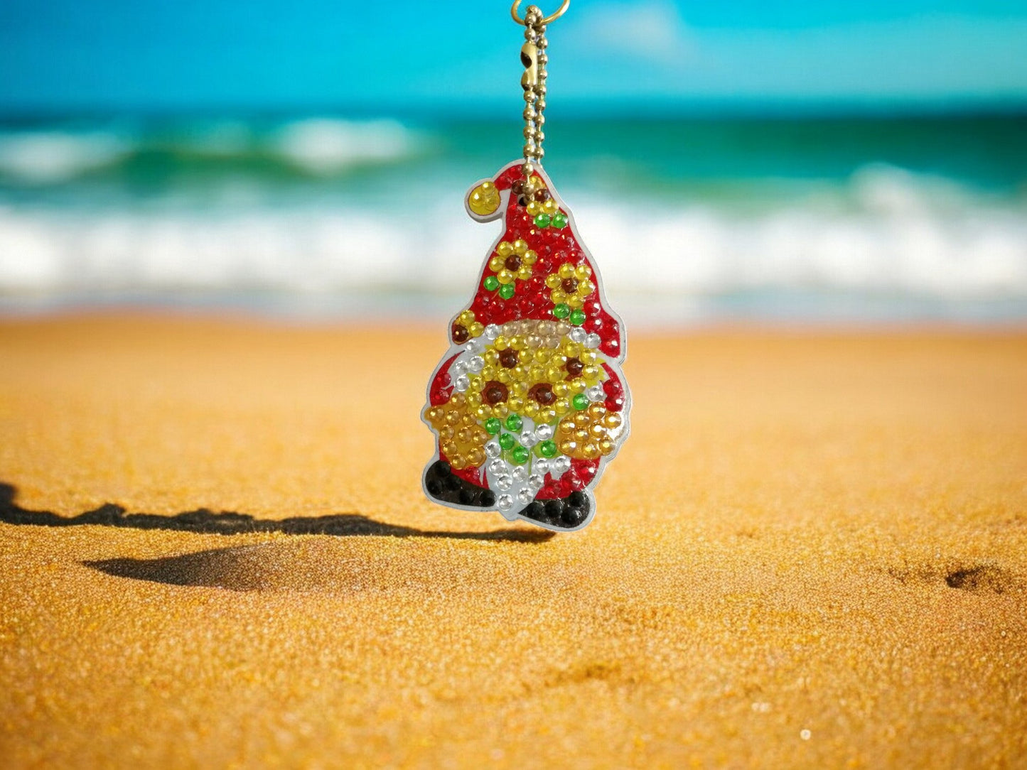 Flower Pot Gnome Keychain