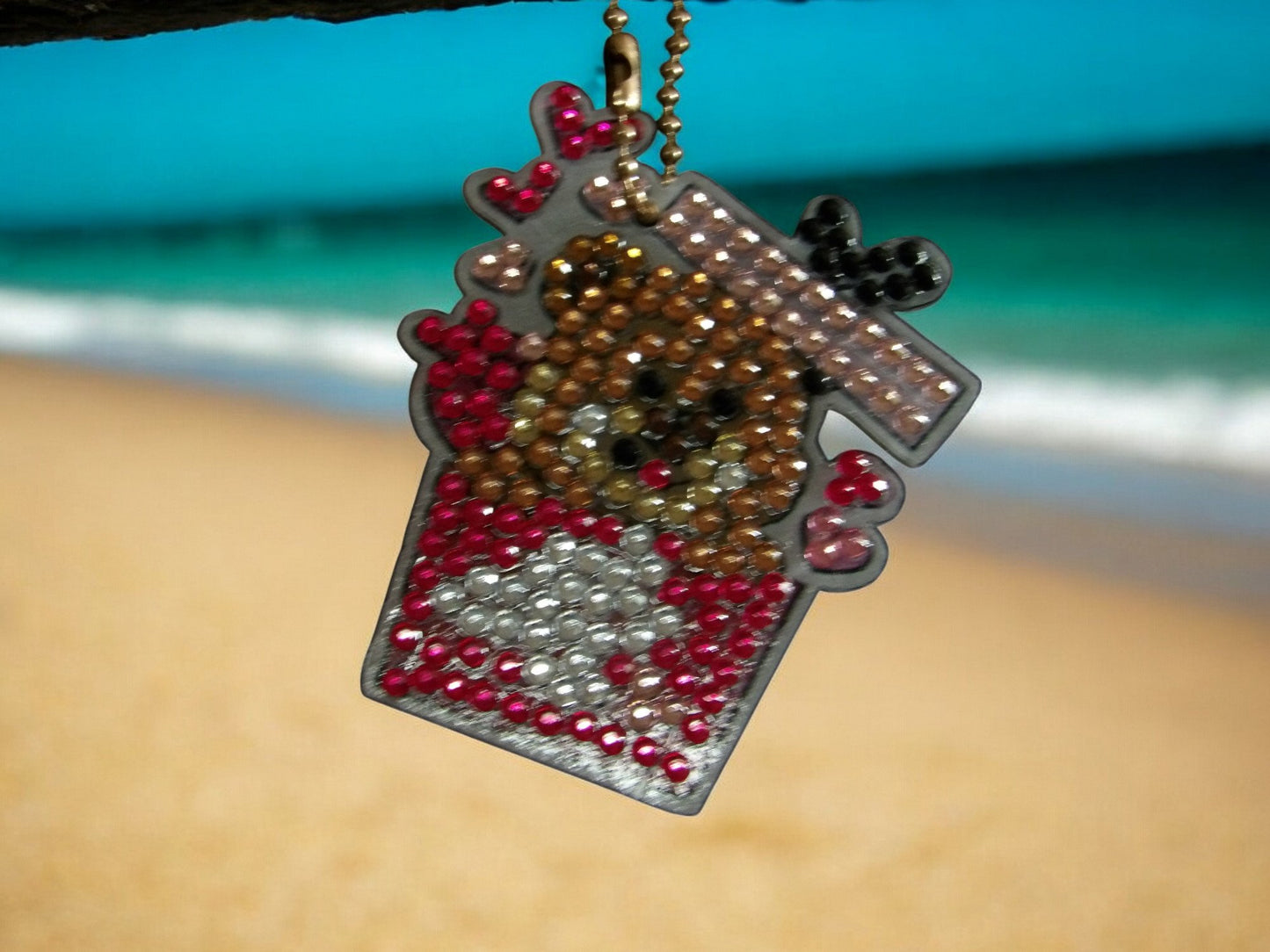 Teddy Bear In A Box Keychain