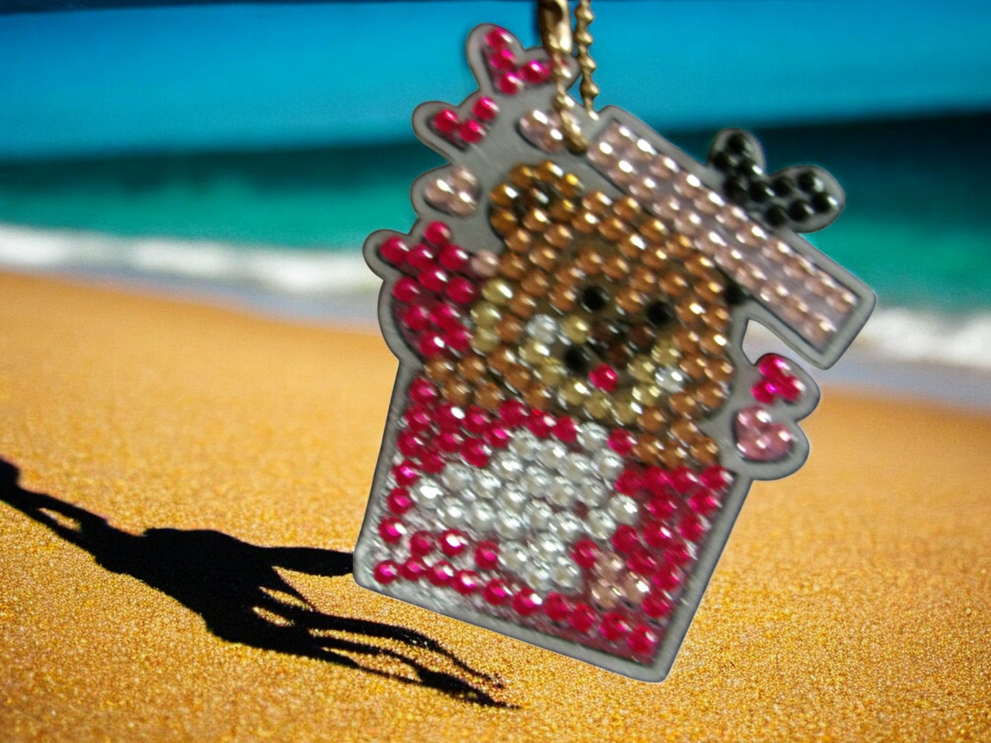 Teddy Bear In A Box Keychain