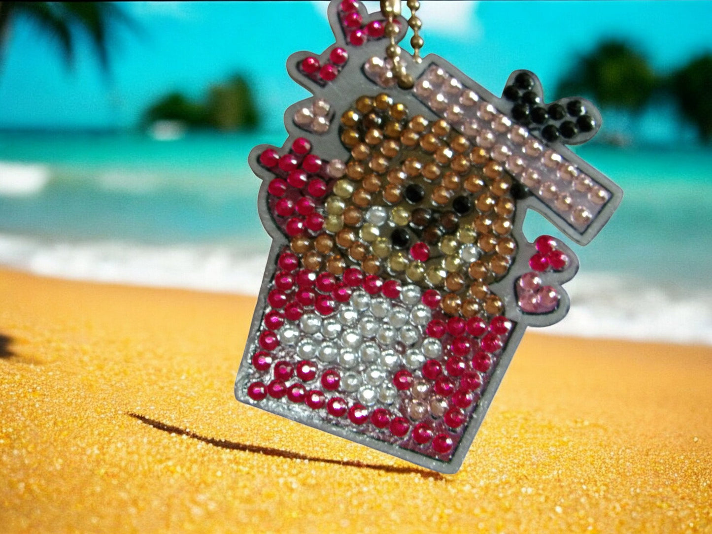 Teddy Bear In A Box Keychain