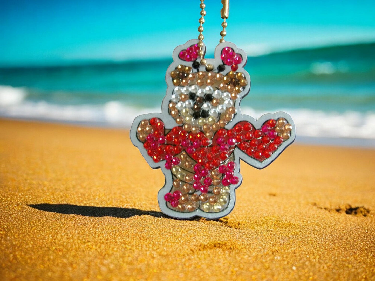 Teddy Bear Bringing Love Keychain